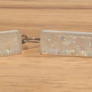 Iridescent White Earrings